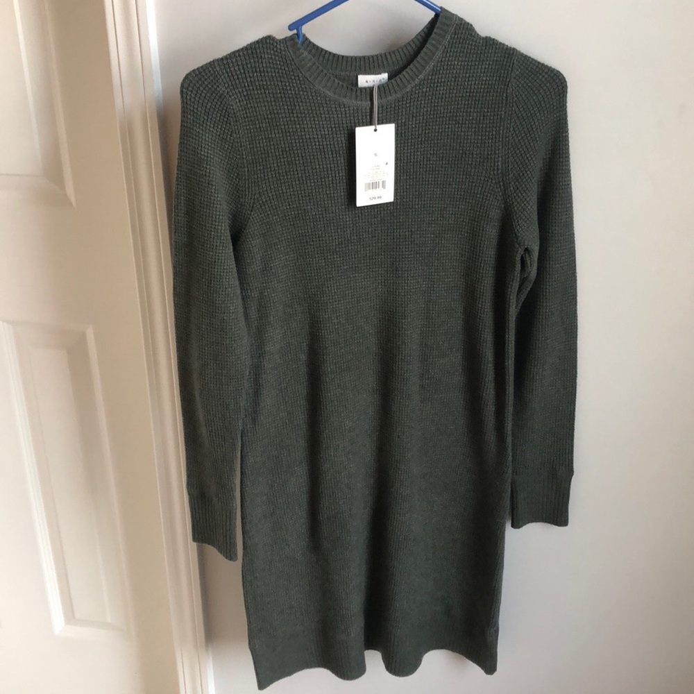 Olive green sweater dress